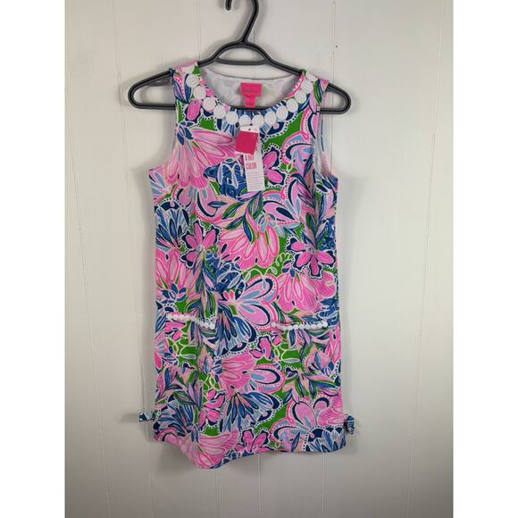 Lilly Pulitzer NWT Little Lilly Classic Shift Gecko Green Tiger Sunrise XL 12-14 - Picture 1 of 7